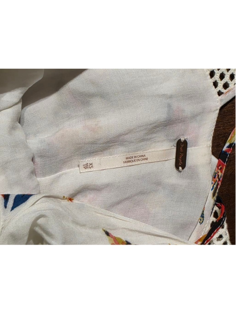 Free People Thought I Was Dreaming Mini Dress XS White Multi-color Floral - Picture 10 of 12
